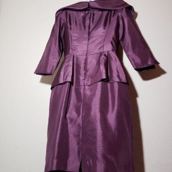 Jessica Howard evening dress in aubergine color size 6 - Picture 4 of 9